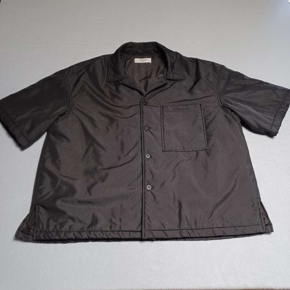 Le17Septembre Homme Black Padded Short Sleeve Shirt LH2331SH003EBK Mens 52 L